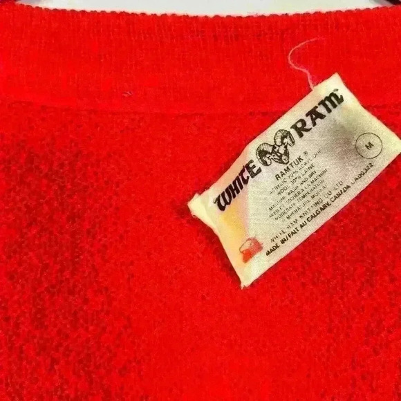 VTG 50s 60s Red Wool Collegiate Academic Letterman Cardigan Sweater Women Medium - Picture 6 of 10